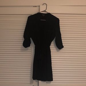 Black Silk Button Up Dress